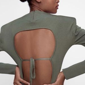 Zara army green knitted dress.